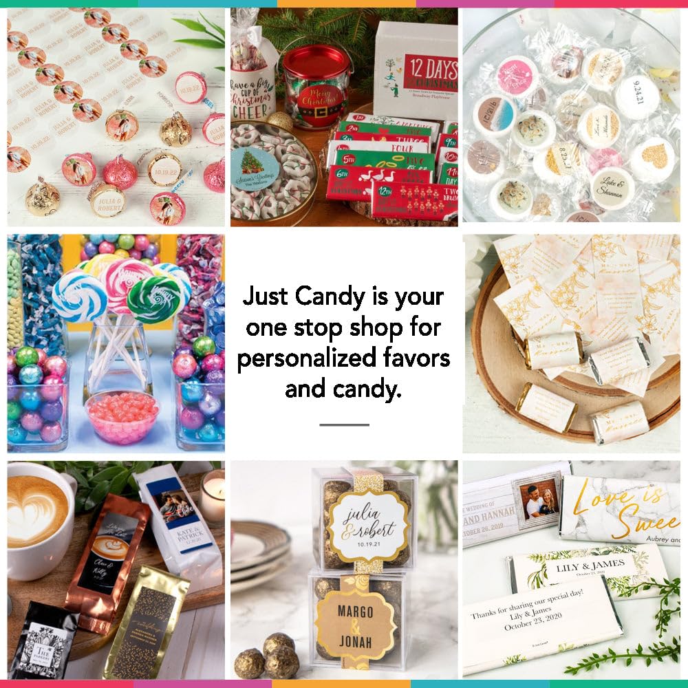 Milestone Party Favors For Adults Birthday Candy Bars, Prewrapped, Personalized labels with Photo (36 Pack) - All Ages