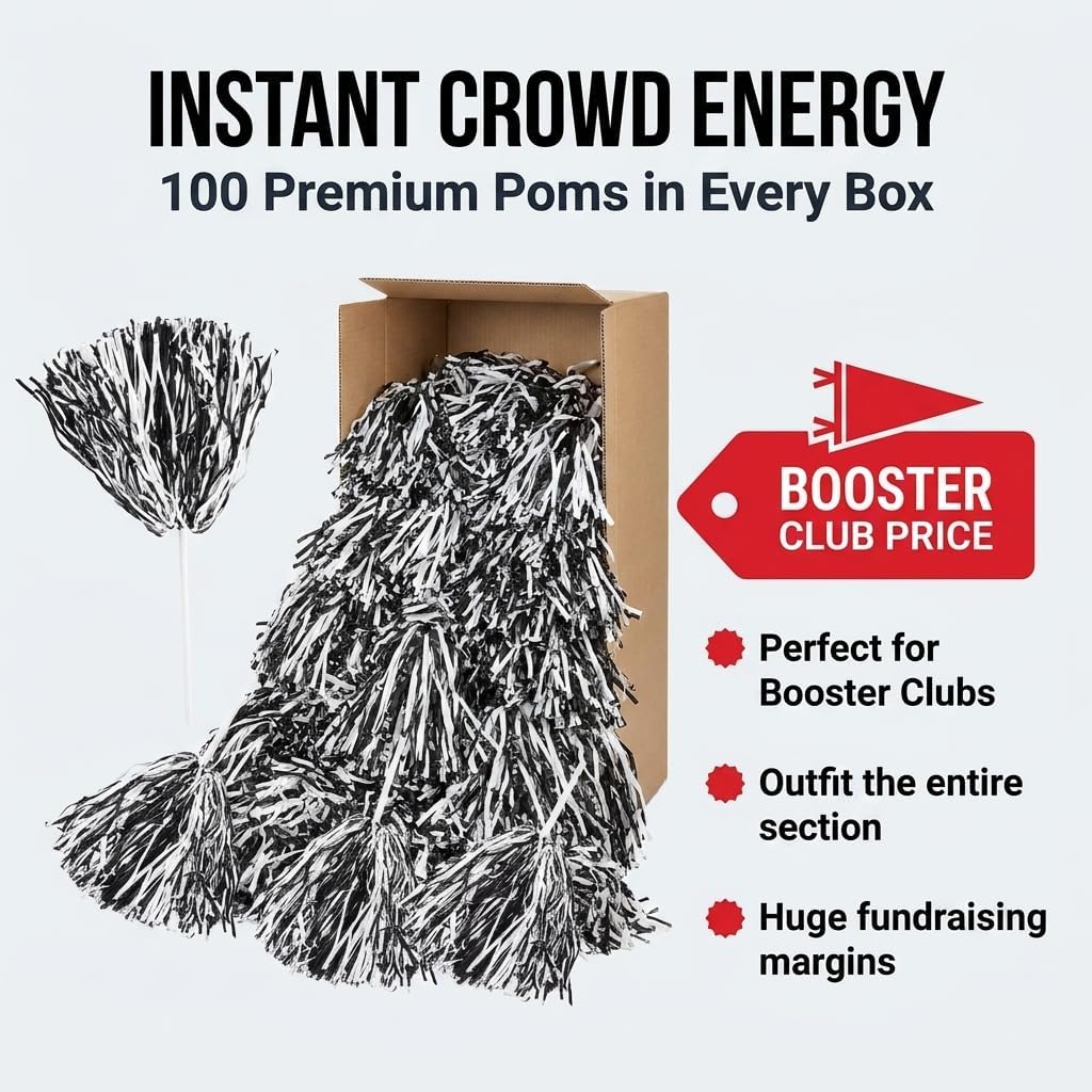 Anderson's Premium Two-Color School Spirit Shakers, Cheerleader Pom Poms, Sports Fan, Football, Basketball, Homecoming, Squad, Team, Party, Dance Club, Performance, Celebrations