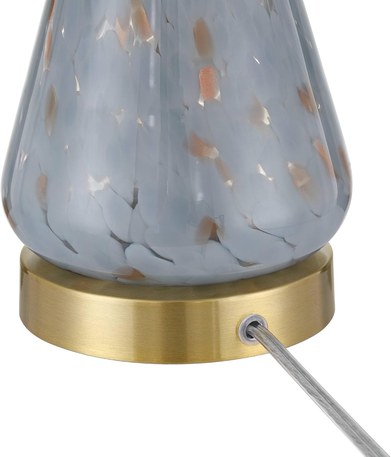 360 Lighting Alexia 20' High Small Modern Accent Table Lamps Set of 2 Gold Blue Finish Glass Fabric White Shade Living Room Bedroom Bedside Nightstand House Office Home Reading Kitchen Entryway