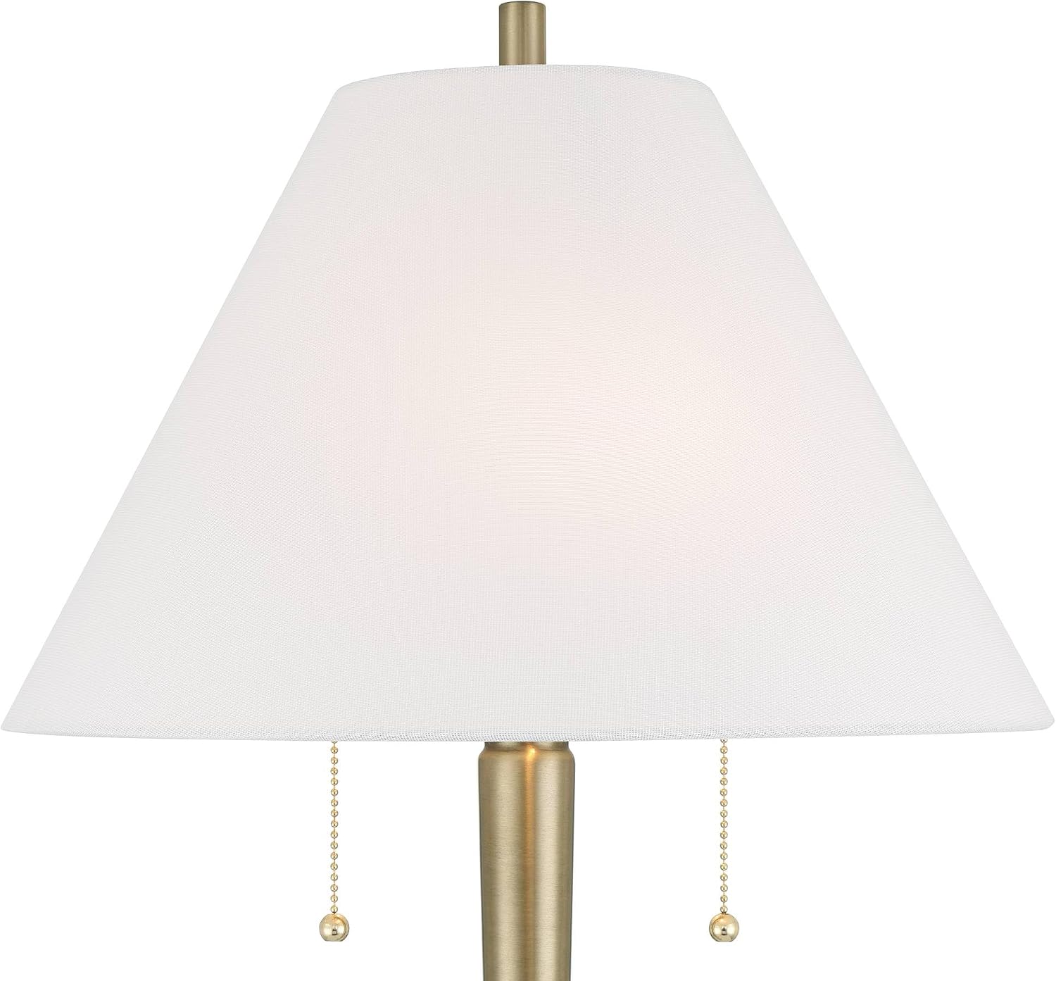 Possini Euro Design Brandi 27 1/2' Tall Modern Glam Luxury Table Lamp Pull Chain Gold Brass Finish Metal Marble Single White Shade Living Room Bedroom Bedside Nightstand House Office Home Reading