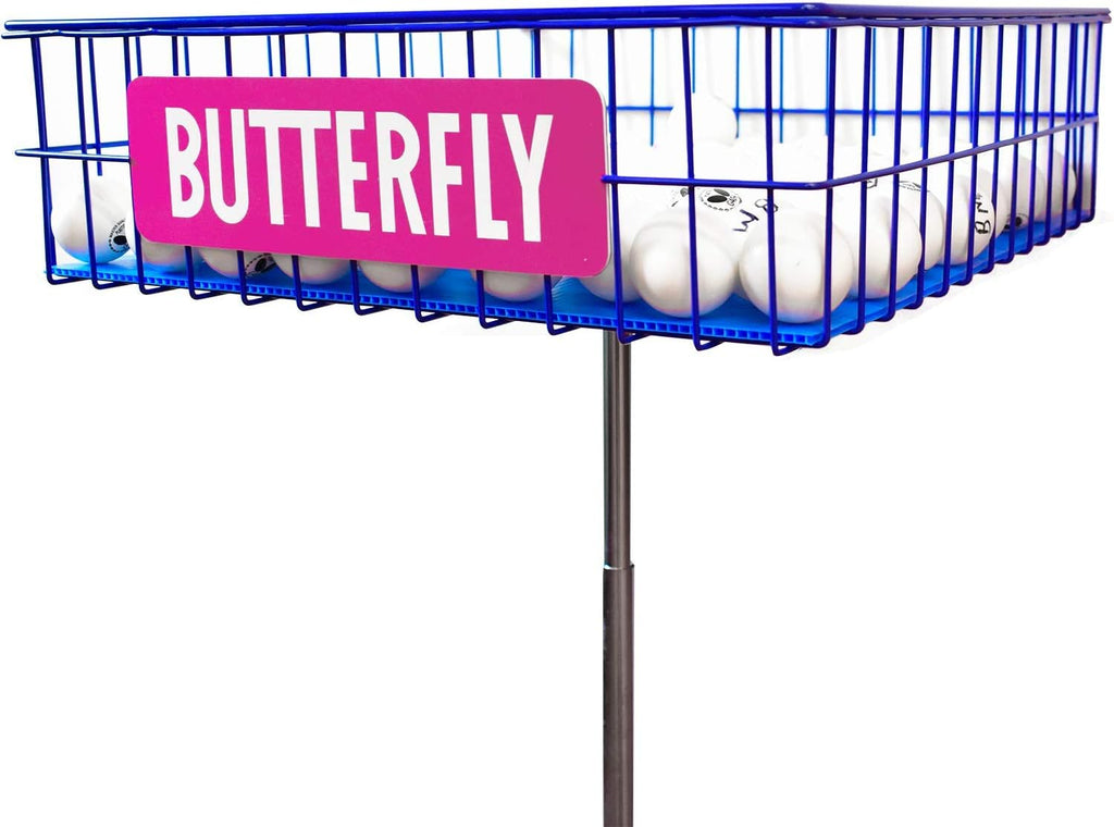 Butterfly Ball Trainer – Table Tennis Ball Holder for Training – Four Wheels Allow the Ball Trainer to Easily Move Around with You – Adjustable Height – Locking Wheels