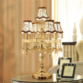 @Uncle Sam LI Crystal Table Lamp, Luxury High-Grade Gold Table Lamp with The Crystal and Fabric Lampshade for in The Living Room Bedroom Bedside Home Decorative Lights