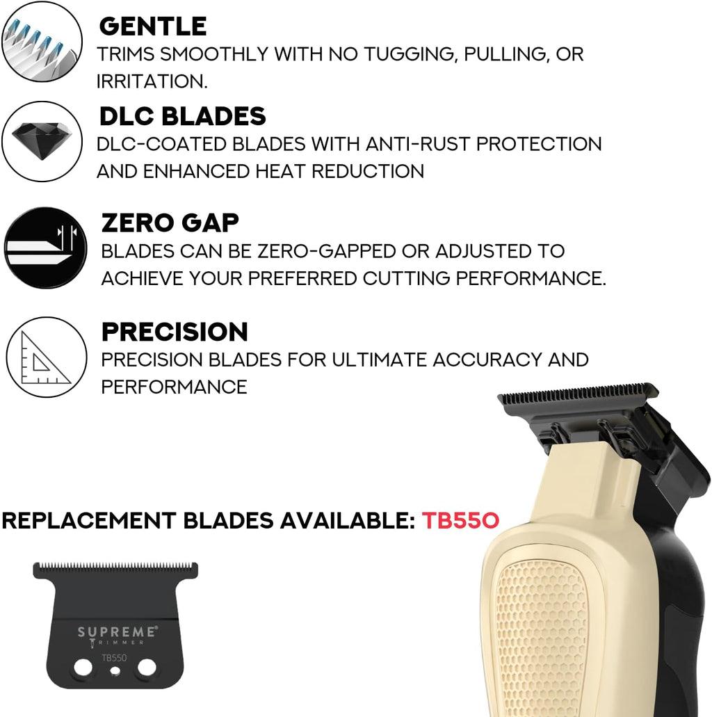Supreme Trimmer Darkstar 82 Metal Body Clipper & Trimmer Set with Magnetic Vector Motor | 180 Min Run Time, 9100 RPM Professional Hair Clipper & Beard Trimmer | Low Noise, DLC Blades | STC82 + ST800