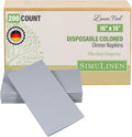 SimuLinen Grey Linen Feel Disposable Dinner Napkins - Cloth-Like Kosher Napkins for Weddings and Showers, 16'x16', Box of 300