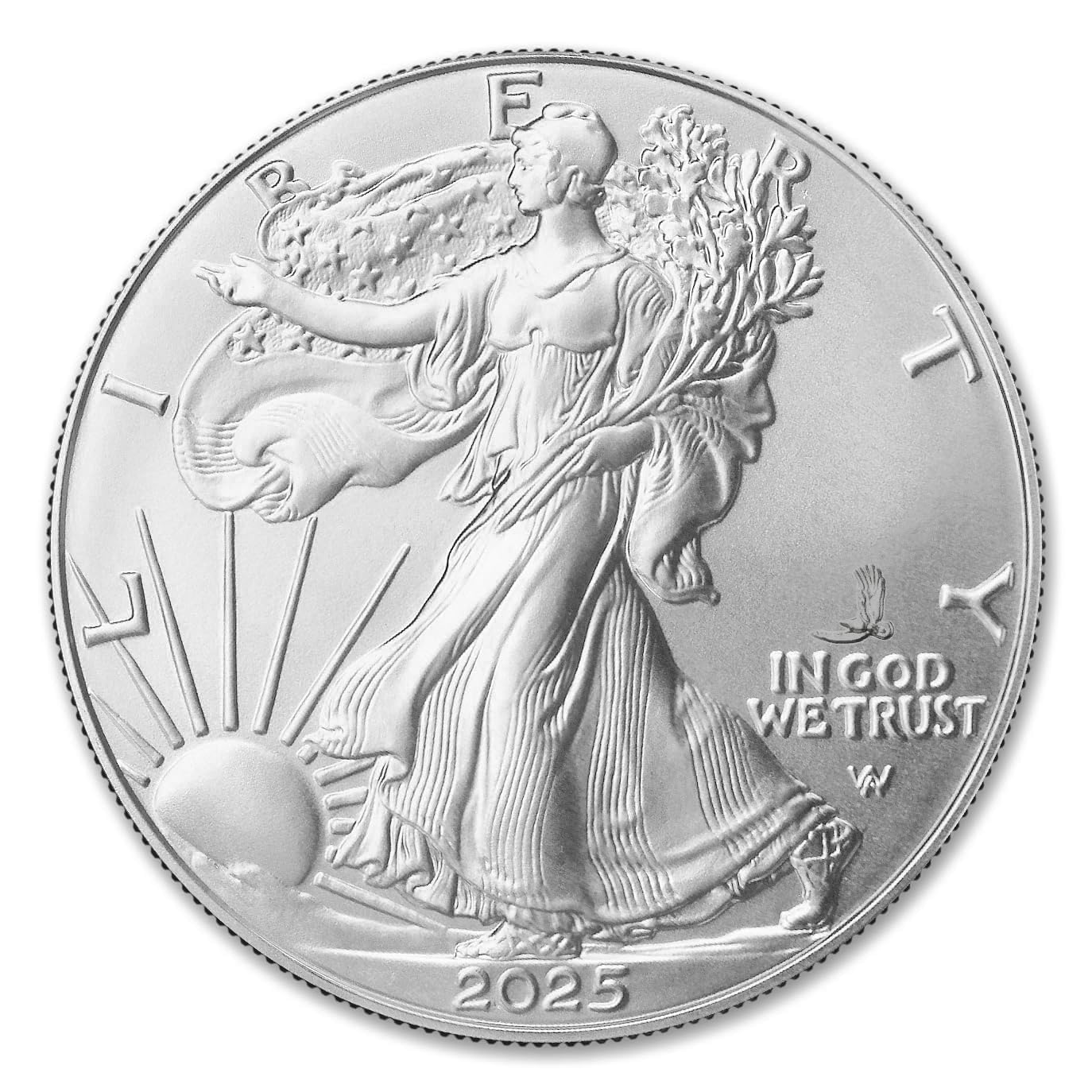 2025 - Lot of (10) 1 oz American Silver Eagle Coin Brilliant Uncirculated (Eagle Privy) with Certificates of Authenticity $1 Seller BU