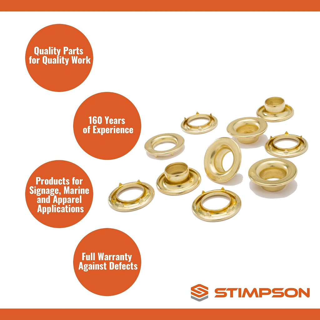 Stimpson ESPGW2XLSS8000 Self-Piercing Grommet and Washer Stainless Steel Reliable, Durable, Heavy-Duty #2XL Set (8,000 Sets)