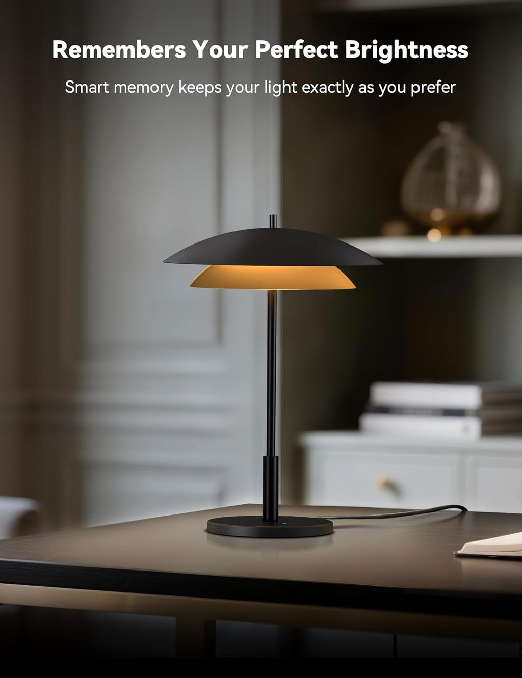 Tubicen Modern Industrial Table Lamp Black and Gold Bedside Nightstand Lamp with Charging Port 3-Color Dimmable 18W LED Modern Plug in Metal Art Deco Touch Lamp for Living Room Bedroom Office 15.7' H