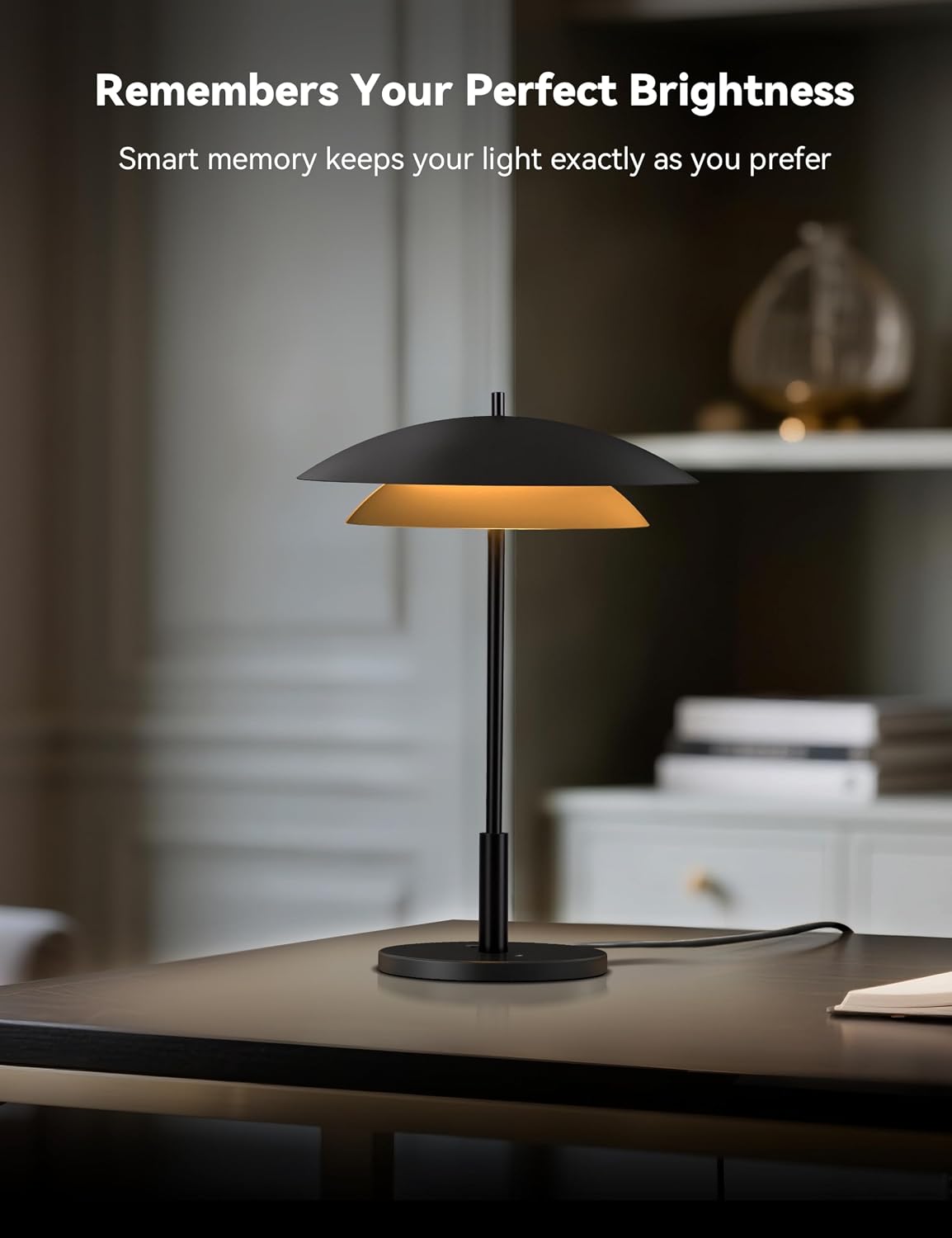Tubicen Modern Industrial Table Lamp Black and Gold Bedside Nightstand Lamp with Charging Port 3-Color Dimmable 18W LED Modern Plug in Metal Art Deco Touch Lamp for Living Room Bedroom Office 15.7' H
