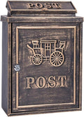 Mailboxes for Outside Lockable Wall Mounted Rustic Mailbox Galvanized Metal Decor Tin Post Box for House Decor Mail Box(B)