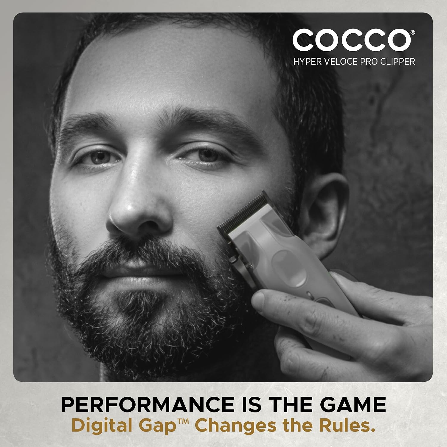 Cocco Veloce Pro Clipper, Digital Gap Ambassador Graphene Taper Blade Professional Hair Clippers, High-Torque BLDC Motor, All-Metal, Cordless, Charging Base Included
