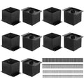 FMhotu 6x6 Post Base 10 Pcs,Inner Size 5.5'x5.5' Post Base Brackets, Heavy Duty Powder-Coated Post Anchor Fence Post Anchor,Black Wood Post Brackets for Pavilion Deck Railing Support Deck Base Plate