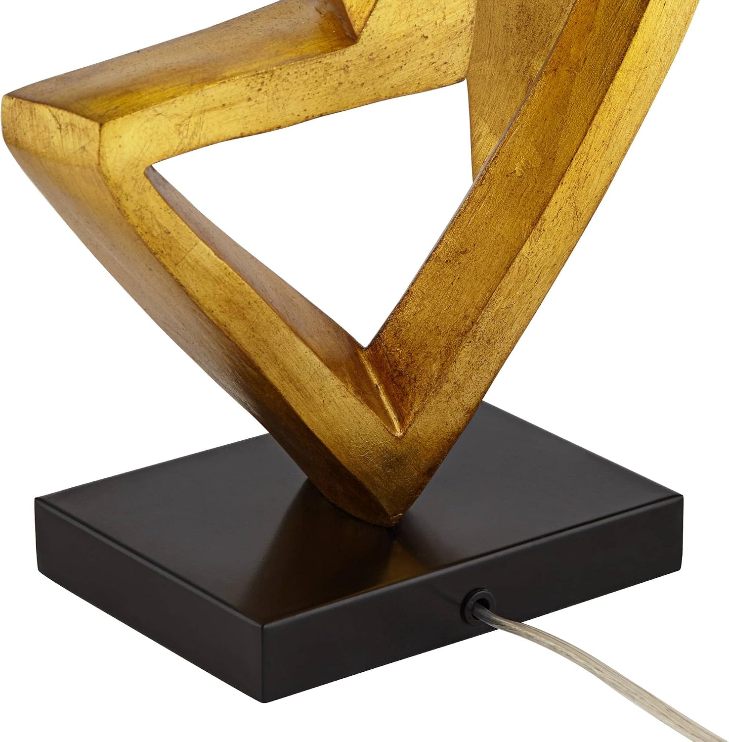 Possini Euro Design Zeus 29 1/2' Tall Modern Glam End Table Lamp Sculptural Gold Leaf Finish Living Room Bedroom Bedside Nightstand House Office Home Reading Kitchen Entryway Console Family Dining