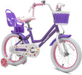 Bixike Princess Style Girls Bike with Basket for 2-13 Years Old Kids and Toddlers, 12 14 16 18 Inch Bicycle for Children with Training Wheels and Streamers, 20 Inch with Kickstand, Multiple Colors