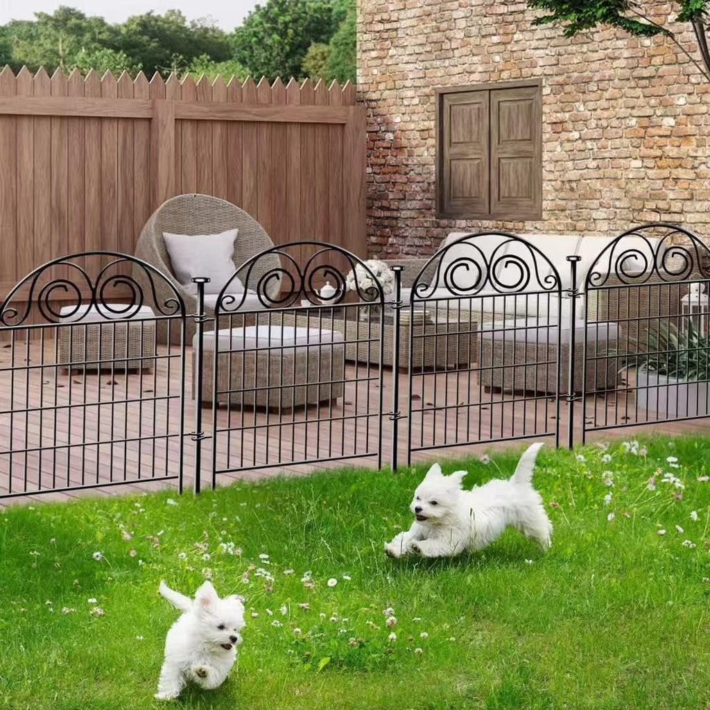 Getlay Tall Garden Animal Barrier Fence With Gate,40 in(H)×27 in(L) 12 Panels Dog Digging Fence Barrier, Black Metal Temporary Fences, Reusable Defense Fencing For Outdoor Yard. Total 26.2 Ft│Patented