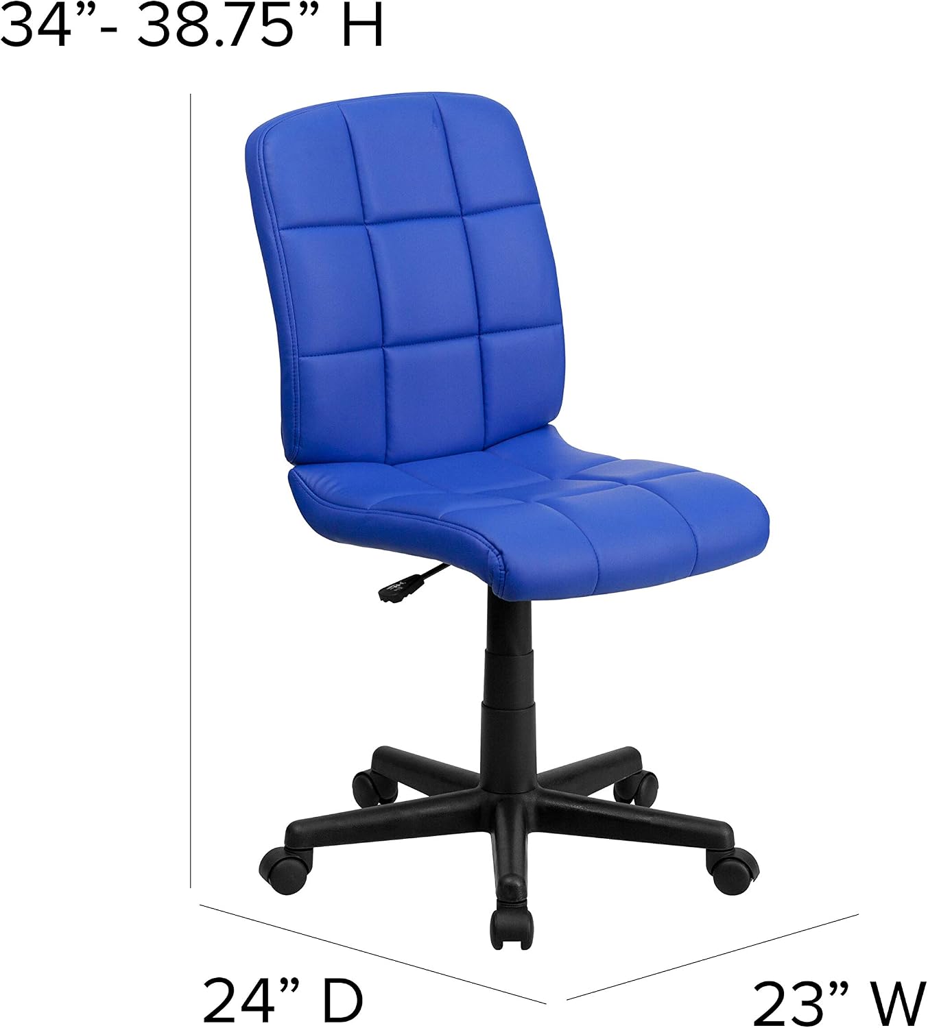 Flash Furniture Clayton Mid-Back Blue Quilted Vinyl Swivel Task Office Chair