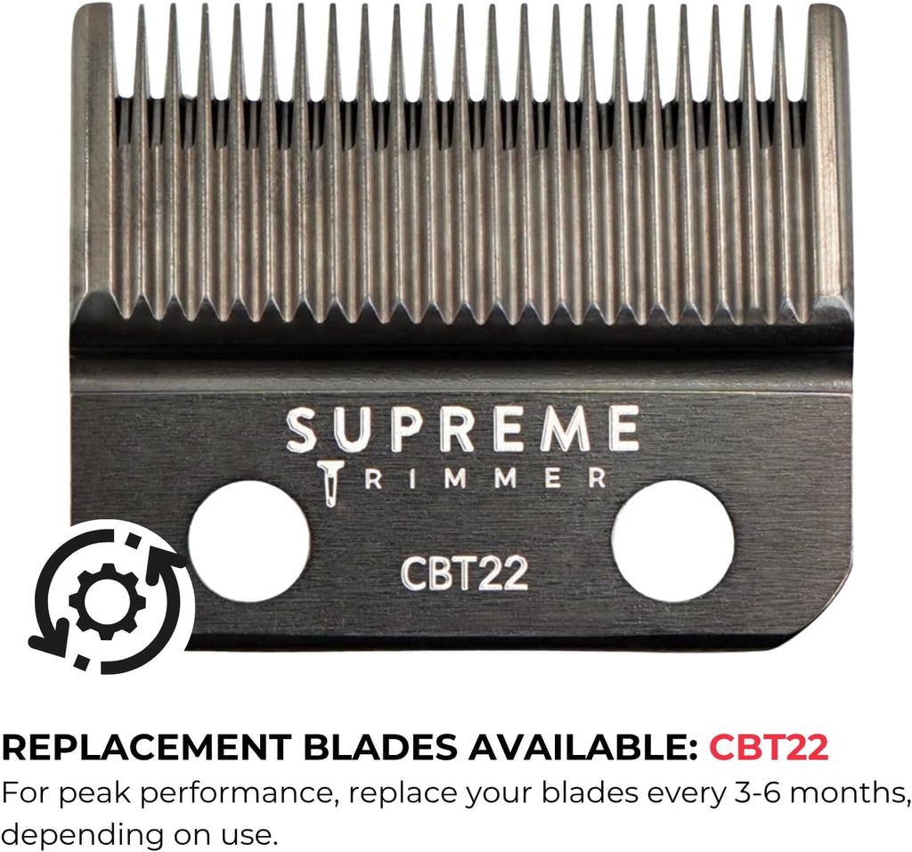 Supreme Trimmer 2-in-1 Recharge Hair Clipper & Beard Trimmer Combo | 7500 RPM, Removable Battery, Smart USB Charging Base | STC779 + ST777