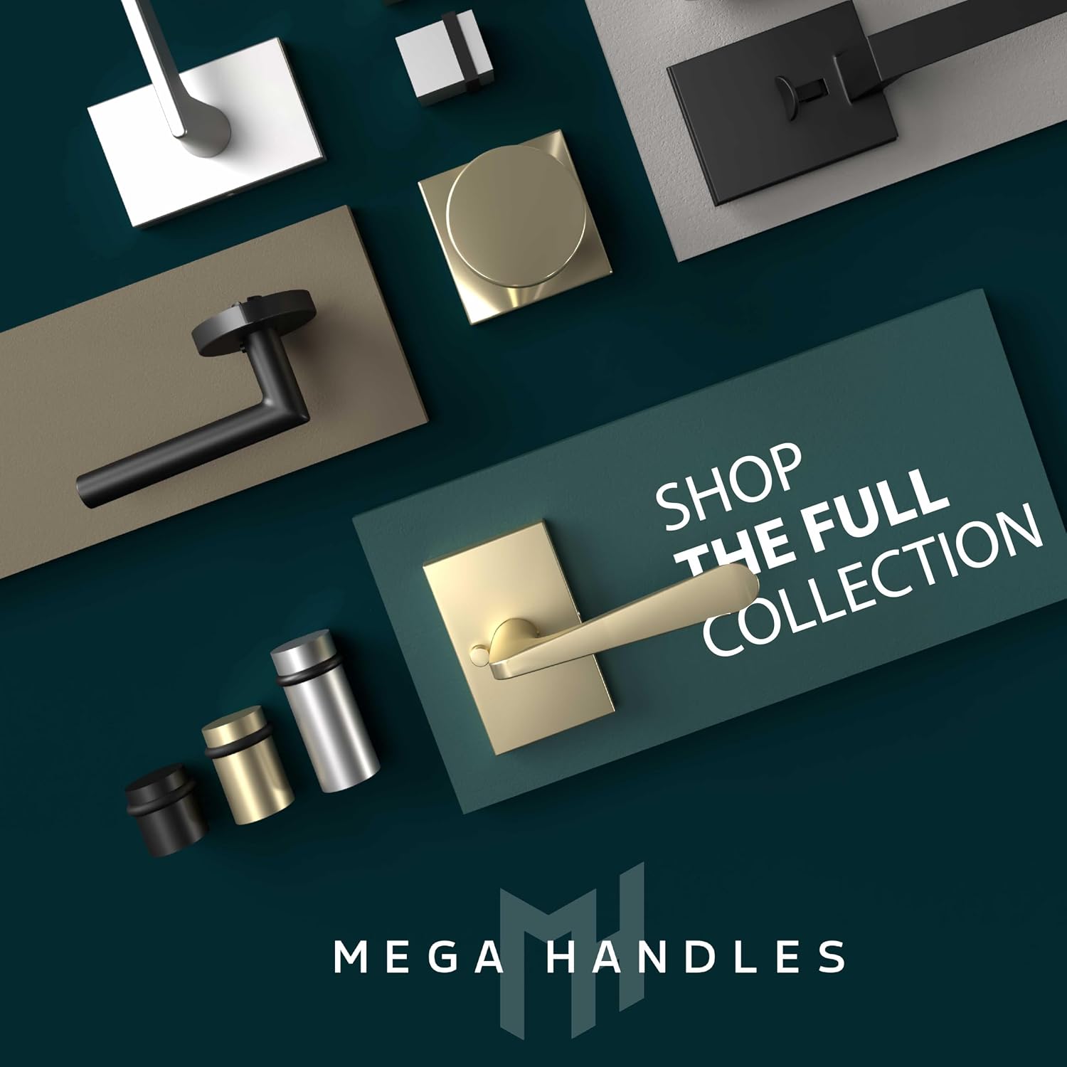 Mega Handles Buena Passage Door Knobs - 3 Pack Reversible Interior Door Knobs, Heavy Duty Matte Black Door Knob for Closet & Hallway, No Lock, Fits All Standard Door Sizes - Matte Black