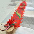 Chinese New Year Dragon Body Ribbon Dancer - Real-Like Plastic Dragon Head - Silk Shaking Streamer - Washable - Perfect for Festivals and Celebrations