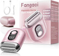 Cordless Electric Razors for Women: Mini Electric Shaver with Big LED Display - Rechargeable Bikini Trimmer - IPX7 Waterproof Wet Dry for Face Body Legs (Light Pink)