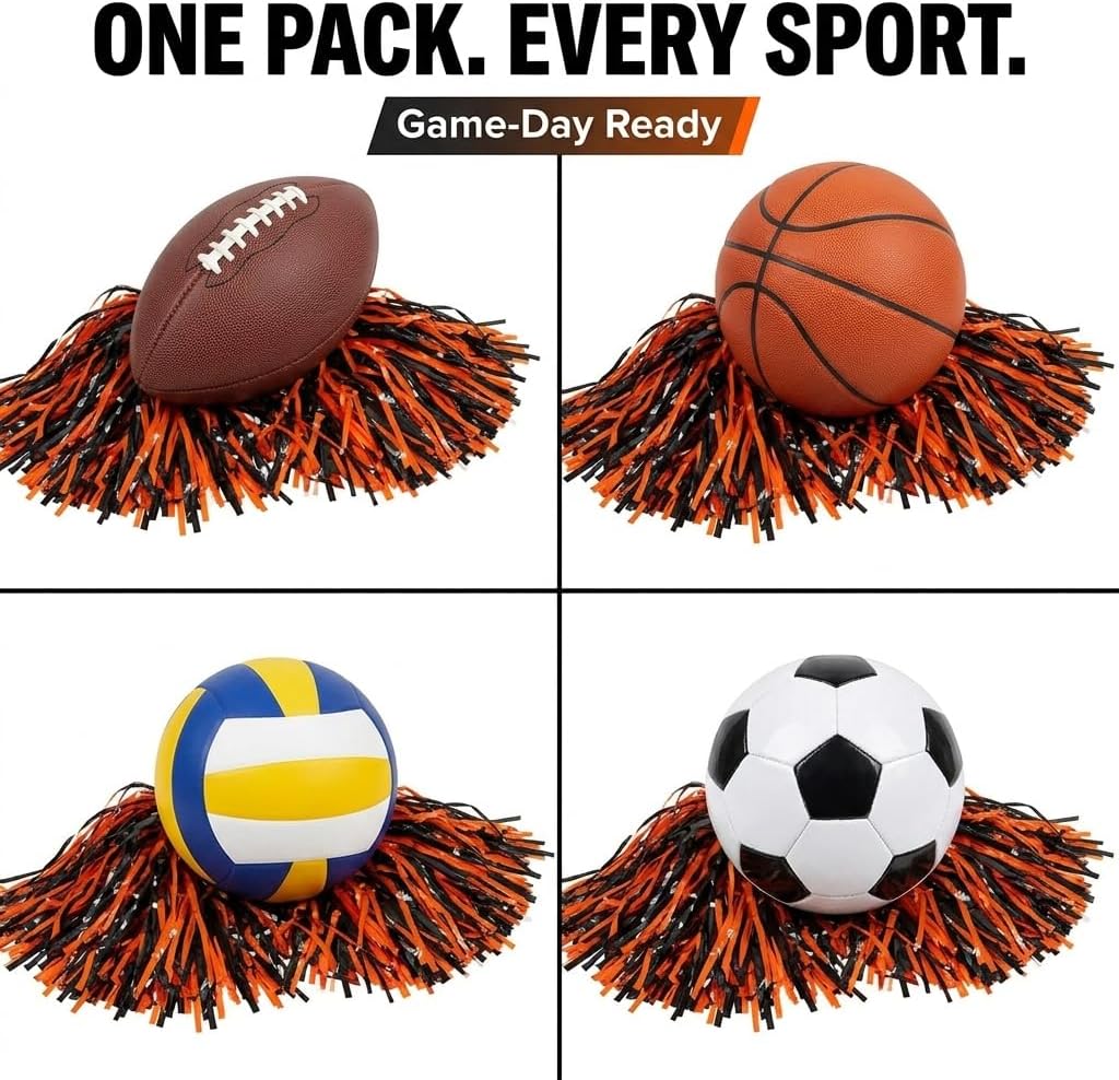 Anderson's Premium Two-Color School Spirit Shakers, Cheerleader Pom Poms, Sports Fan, Football, Basketball, Homecoming, Squad, Team, Party, Dance Club, Performance, Celebrations