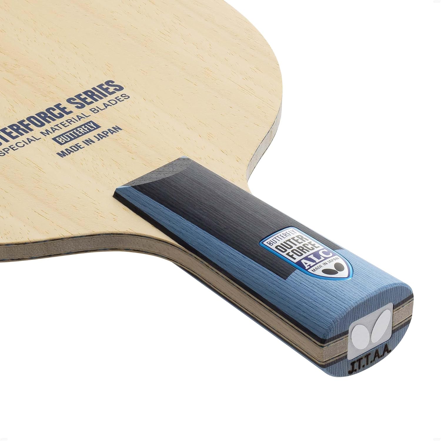 Butterfly Outerforce ALC CS Blade - Professional Butterfly Table Tennis Blade - Arylate-Carbon Fiber Blade - Good for Traditional or Reverse Backhand Penhold Style - Made in Japan