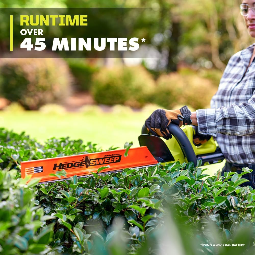 RYOBI 40V 24' Hedge Trimmer KIT with Battery and Charger