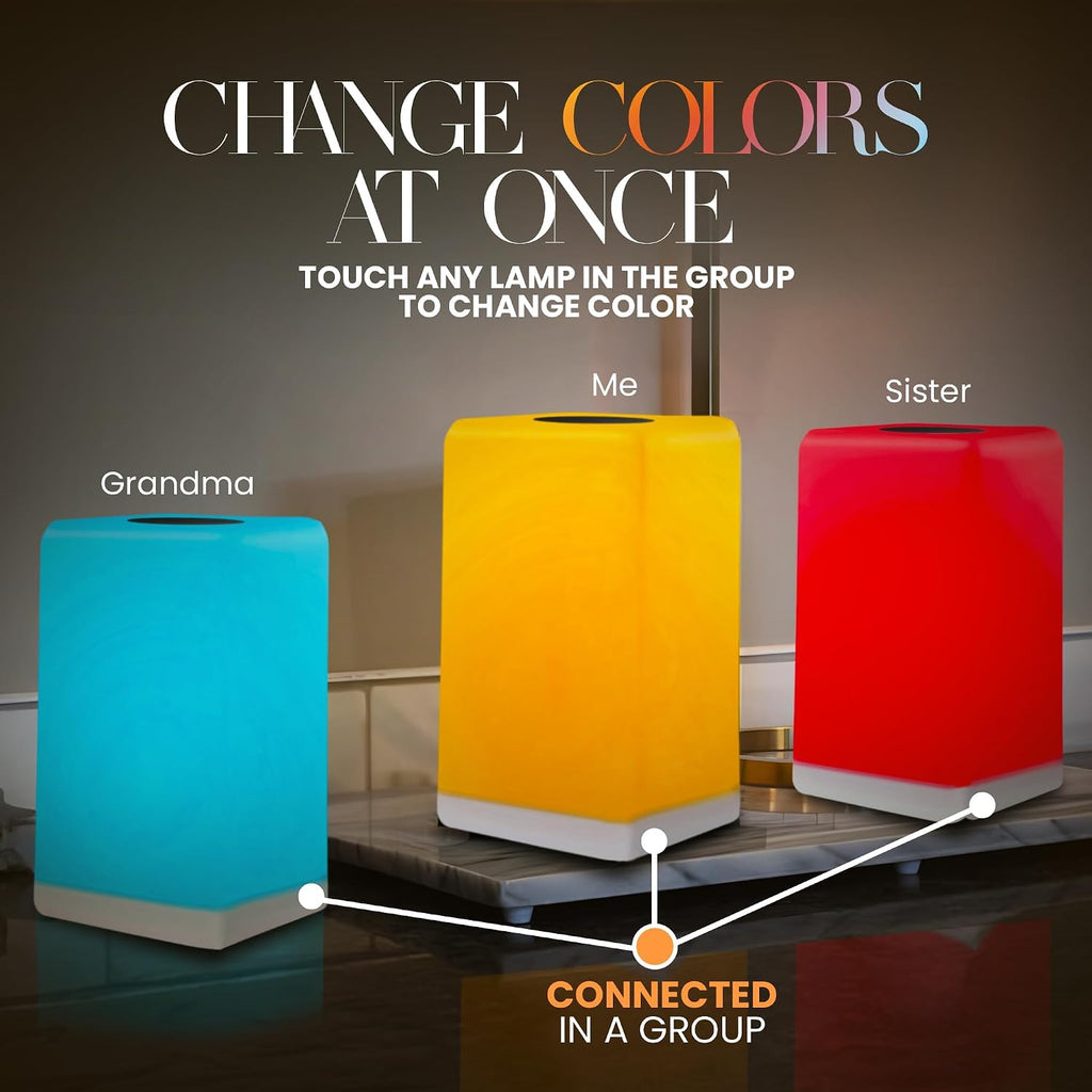 Friendship Lamp FriendLi by Filimin - Subscription Required Wi-Fi LED Light for Long Distance Touch Lamp, Present for Best Friend, Relationship, Family, Unique Gifts, Easy App Setup - Set of 3