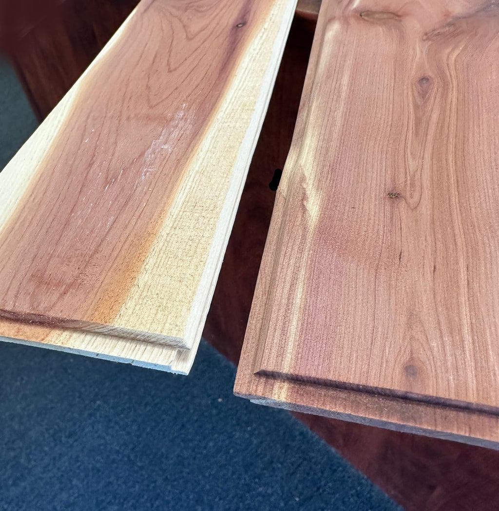 Cedar Elements Aromatic Red Cedar Planking Closet Liner 1/4' x3-3/4 x48 inch Unfinished Red Cedar Aromatic Cedar Tongue and Groove Wall Plank (450 Square Feet 1Pallet) Little Wholesale Program