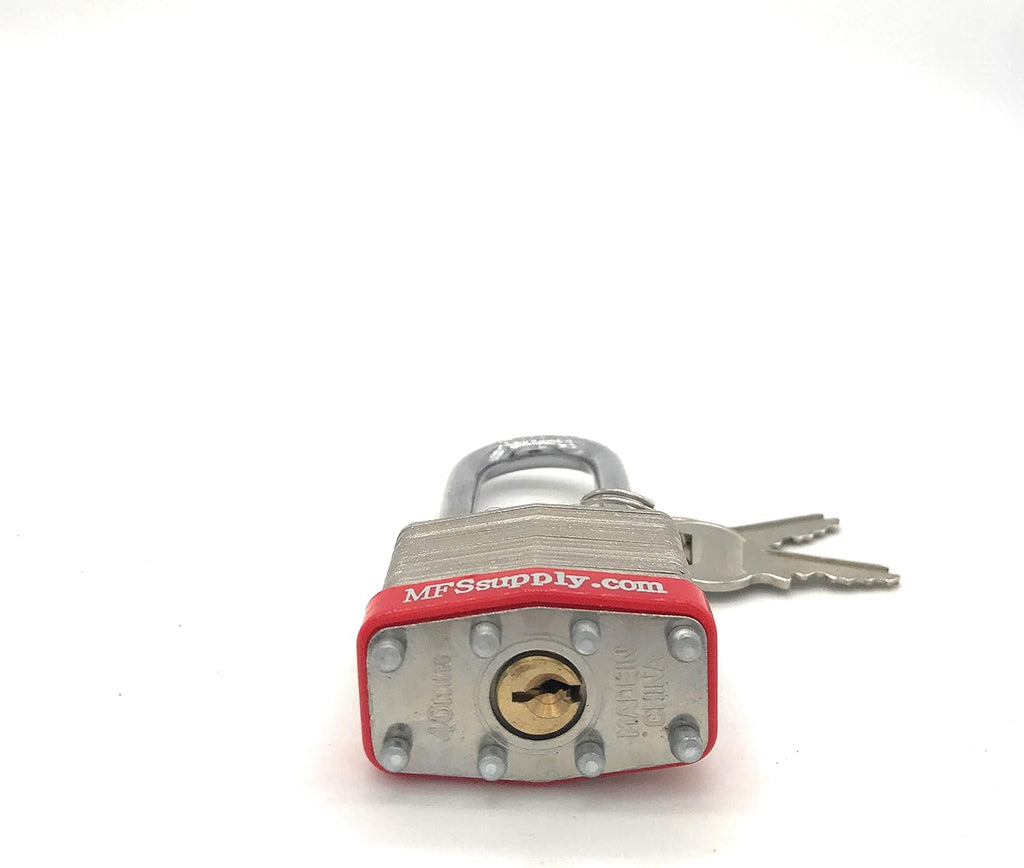 40mm Keyed Alike (A389) Laminated Steel Long Shackle Padlock, 1 3/4' Wide x 2 3/4' Shackle Size (24)