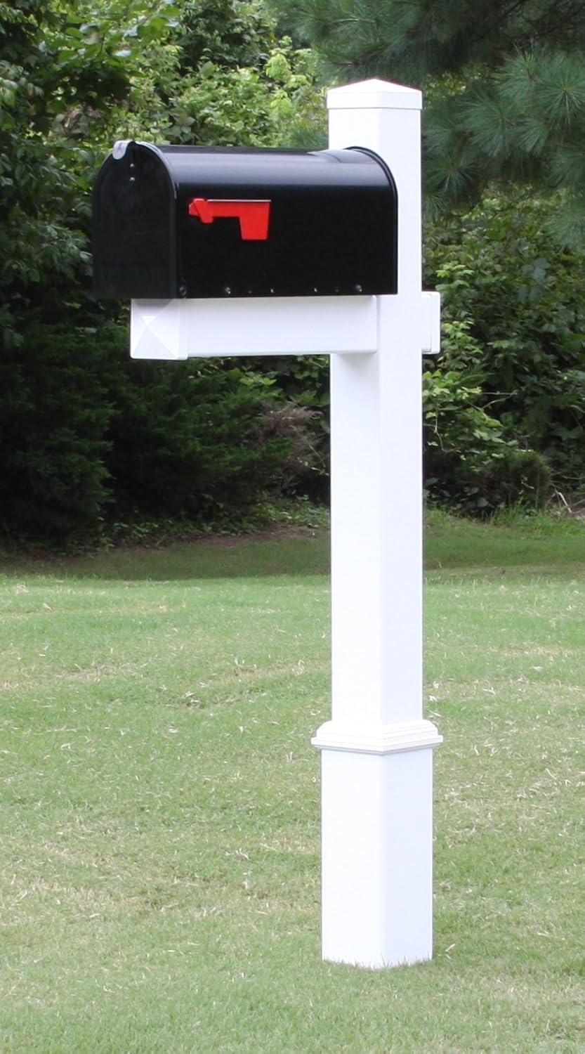 4Ever Products The Johnson Vinyl/PVC Mailbox Post (Includes Mailbox)