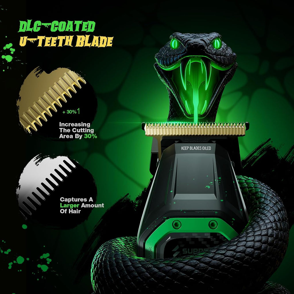 SUPRENT Fangs Professional Barber Trimmers - High-Performance 13,000 RPM Vector Motor Hair Trimmer Set, Professional Finishing Trimmer with AI Speed Control, Precision Detail Trimmer