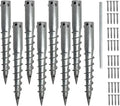 Ashman Round Posts (8 Pack), Outdoor No Dig Ground Screw Anchor with Helical Spiral, 21 Inch Long - Fits Post & Flag Pole Base Ground Mount Screw