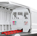 Cargo Van Partition for Ford Transit 150 250 350 Mid Roof, Hinged Center Door with Door Lock and Clear Acrylic Window,Heavy-Duty Steel Van Safety Partition Bulkhead, 2015–2025,White