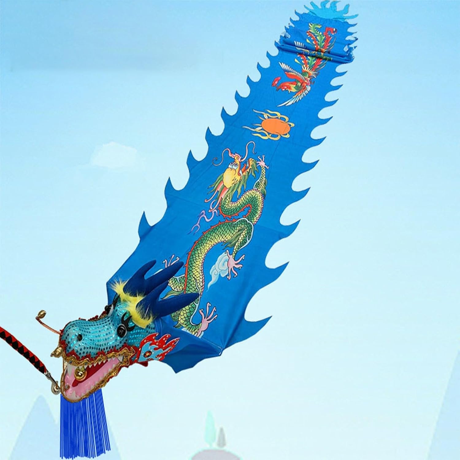 Dragon Poi Dragon Silk Ribbon Streamer/Shaking Poi, Washable Chinese Exercise Streamere for Square New Year, Throw Fitness Performance Props, 6m/8m/10m/12m (Color : B, Size : 10 m/33ft Long)