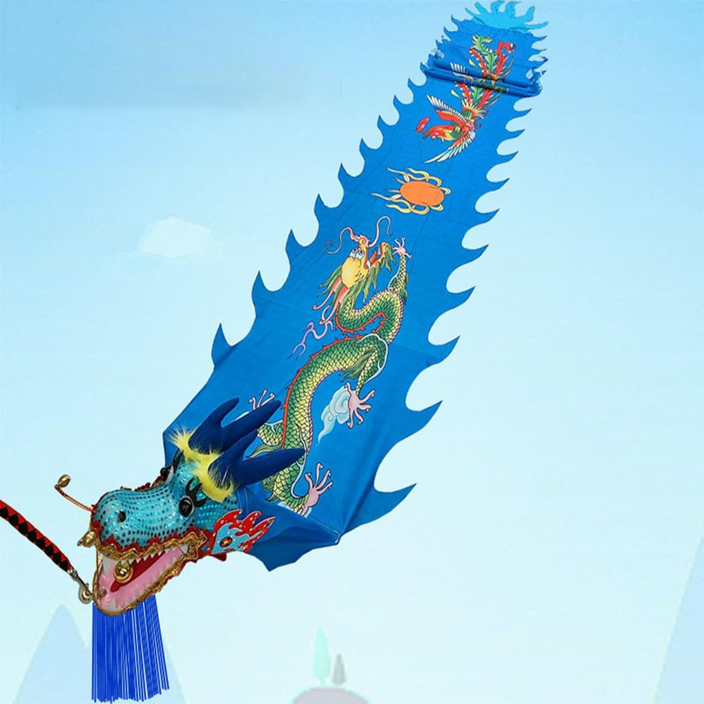 Dragon Poi Dragon Silk Ribbon Streamer/Shaking Poi, Washable Chinese Exercise Streamere for Square New Year, Throw Fitness Performance Props, 6m/8m/10m/12m (Color : B, Size : 12 m/39ft Long)