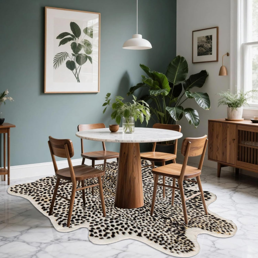 Huichenxing2021FURSTORE Leopard Rug Cheetah Print Rugs for Living Room Bedroom Faux Animal Print Area Rug Cowhide Skin Mat 6.2x8.2ft