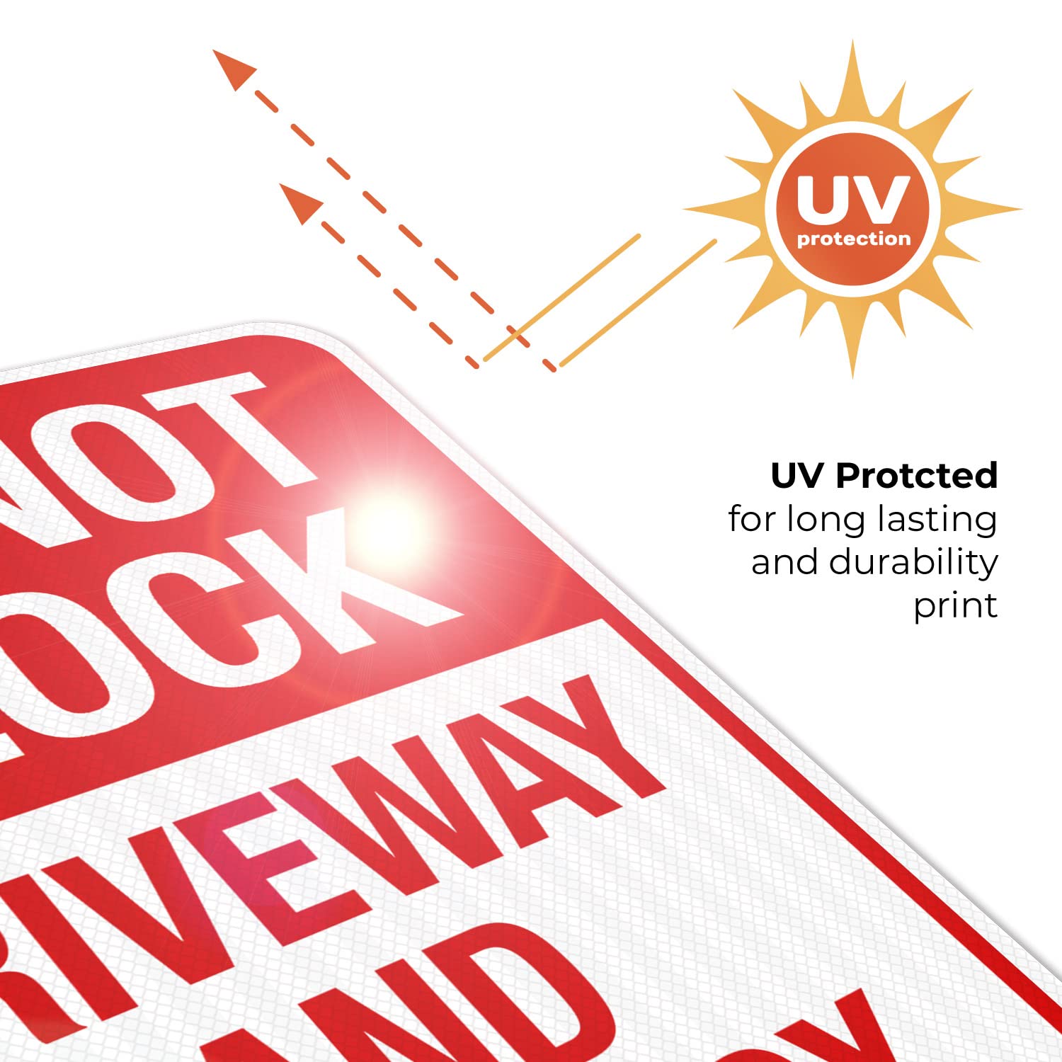 Do Not Block Driveway and Mailbox Sign, 18x24 Inches, 3M EGP Reflective with Post & Cast Iron Base Stand Set Made in USA by Sigo Signs