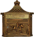 Wall Mounted Mailbox Galvanized Steel and Aluminum Material Rainproof Metal Post Box,Mailboxes for Outside, 16x5.6x18 in(Brass)