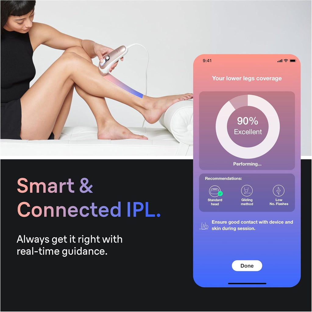 Braun Skin i-Expert Smart IPL PL7219 at Home Laser Hair Removal for Women and Men with App, Premium Pouch, Venus Razor, 2 Smart Heads, Facial Trimmer