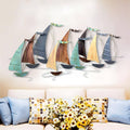 edaknez Large Metal Sailboat Wall Decor, 51' x 26' Ship Metal Wall Art | Coastal Nautical Boat Wall Hanging, Large Ship Wall Sculptures, for Living Room Bedroom Indoor Ourdoor Ocean Beach