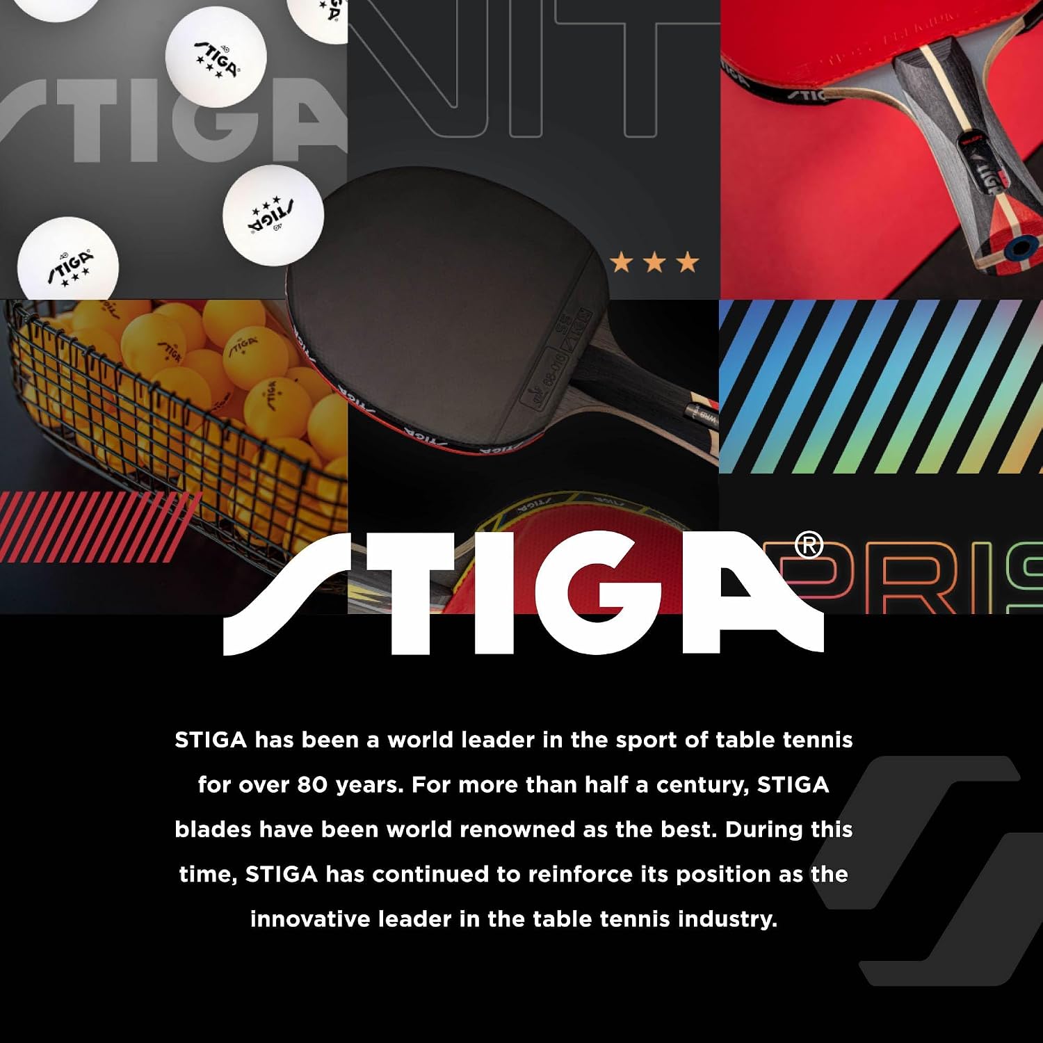 STIGA Carbon Series Indoor Table Tennis Table with 15mm - 18mm Performance Top, QuickPlay Assembly, Built-in Ball Storage, Foldable Playback Mode & Lockable Casters