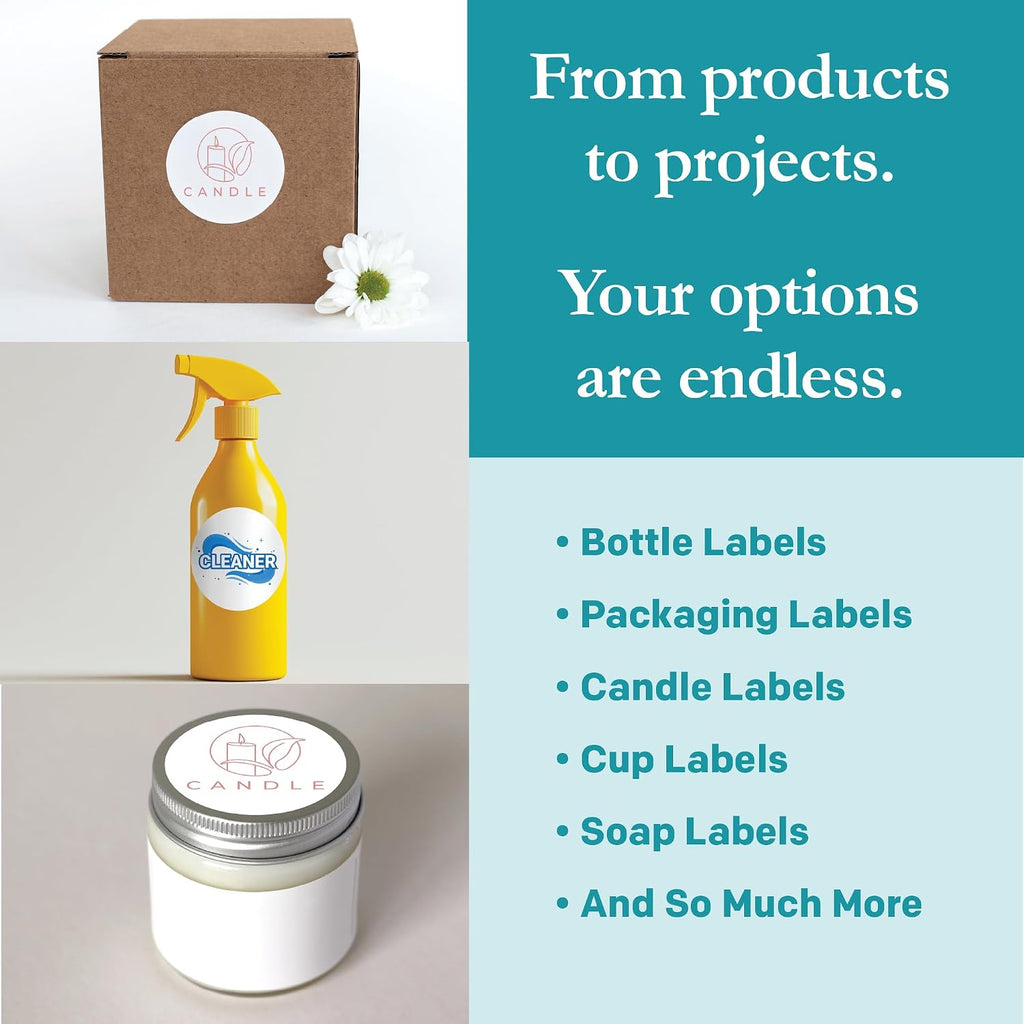 Premium Label Supply White Sticker Round Labels with Bleed – 3' Circle – Laser/Inkjet Compatible – (6 per Sheet), 1000 Sheets – 6,000 Total Adhesive Labels