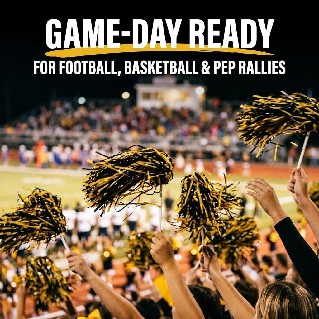 Anderson's Premium Two-Color School Spirit Shakers, Cheerleader Pom Poms, Sports Fan, Football, Basketball, Homecoming, Squad, Team, Party, Dance Club, Performance, Celebrations