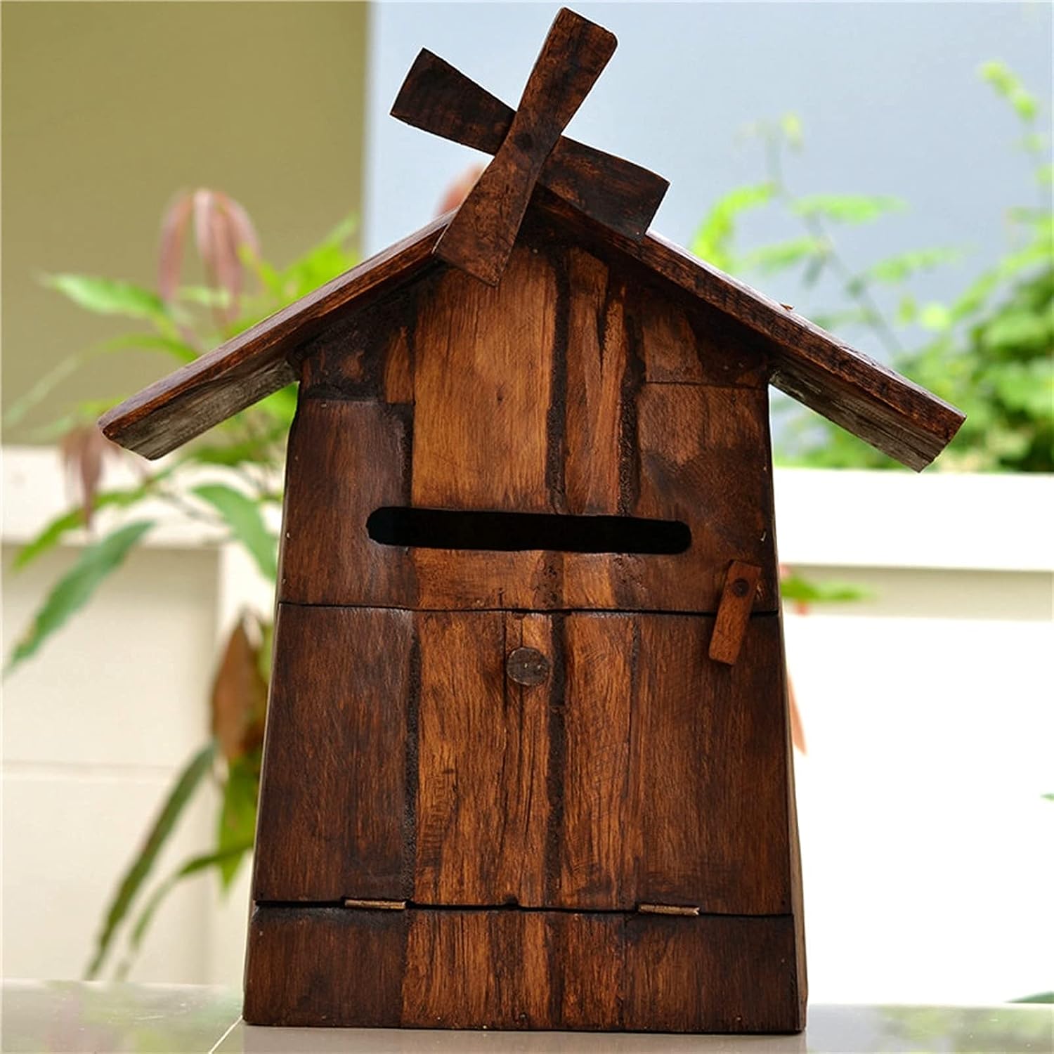 PostBoxes Outside Mailboxes Classic Retro Wooden Suggestion Box Modern House Mail Box 14x35x34cm