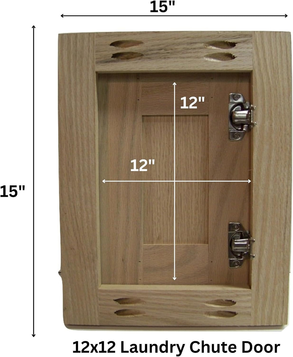 Fast-Shipped-Filters 12x12 Laundry Clothes Chute Door - Oak Framed Shaker Unfinished