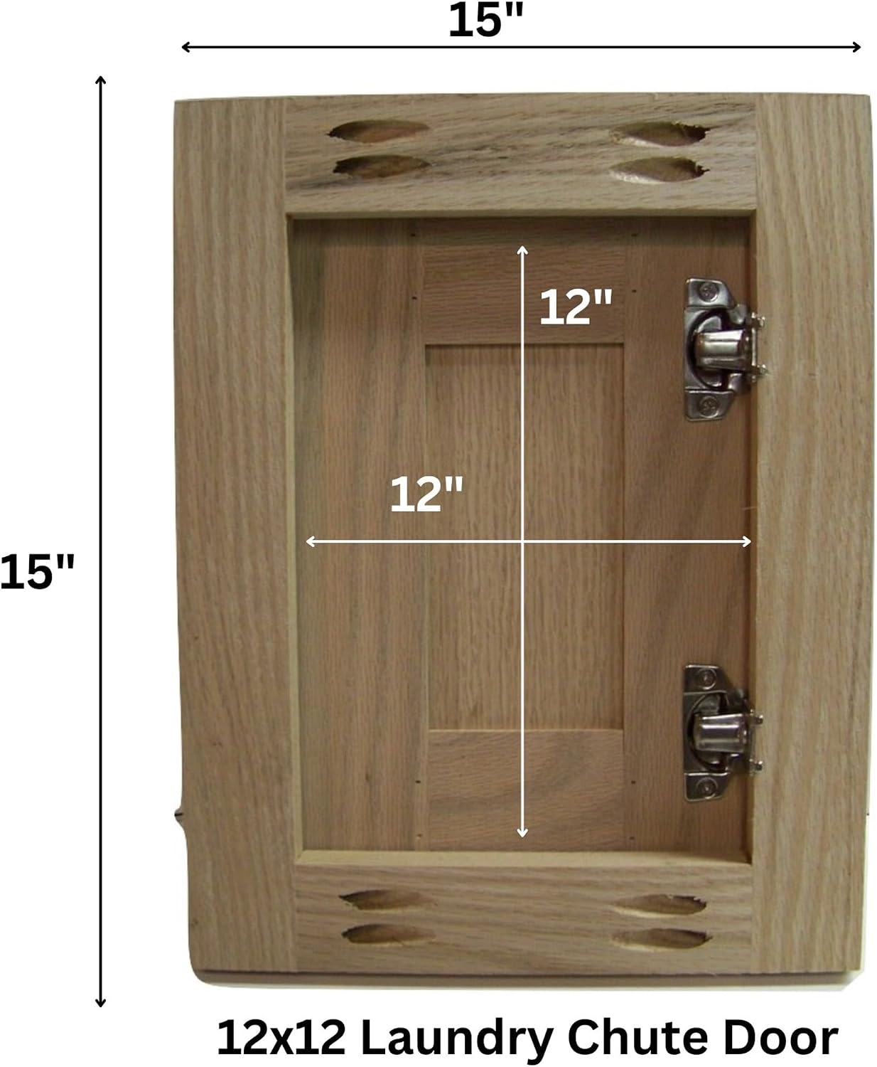 Fast-Shipped-Filters 12x12 Laundry Clothes Chute Door - Oak Framed Shaker Unfinished