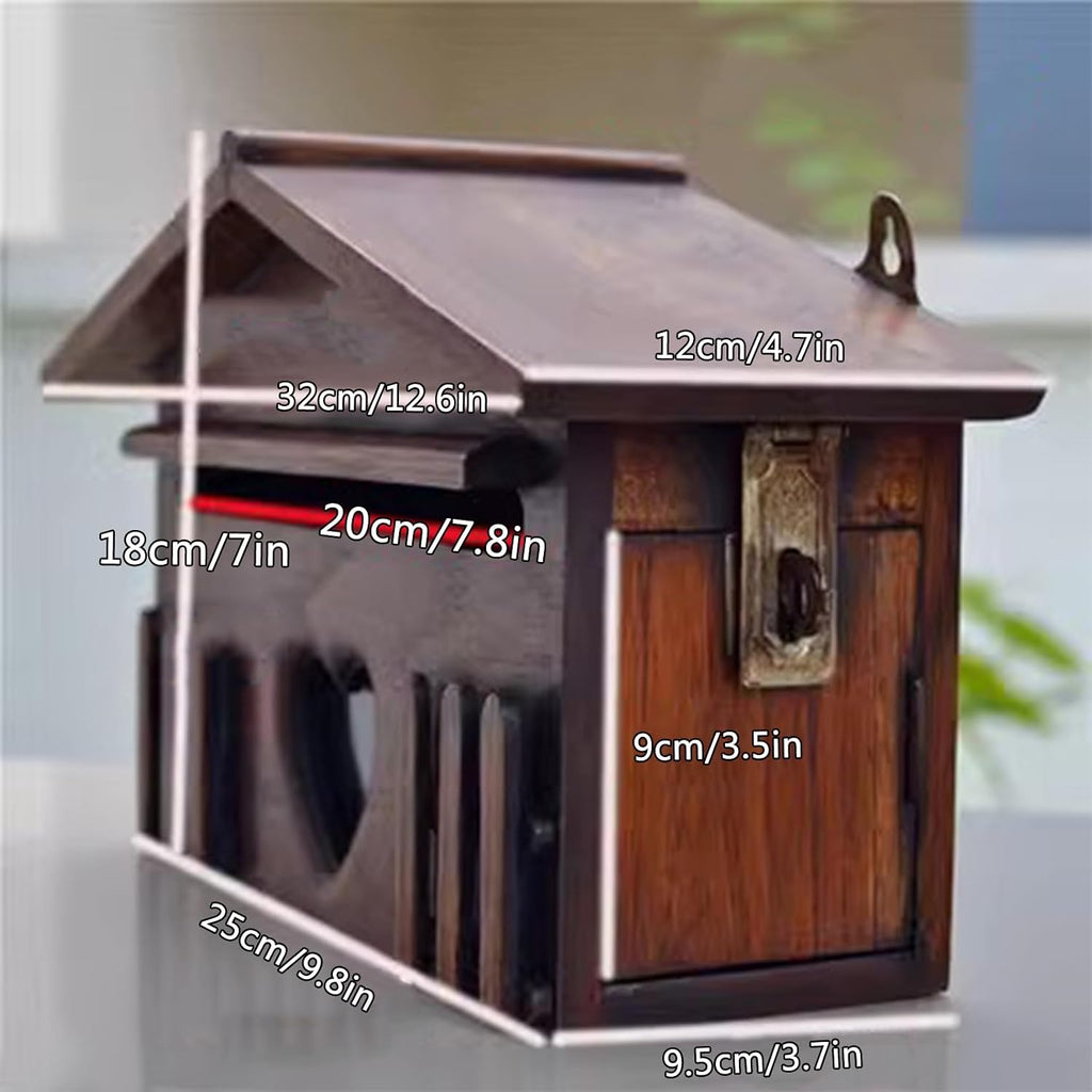 Wooden Cabin Mail Boxes,Letter Box,Weatherproof Secure Mail Box,Drop Box,Wall Mount Mailbox,Mailboxes for Outside,Suggestion Box Post Box,Rustic Vintage