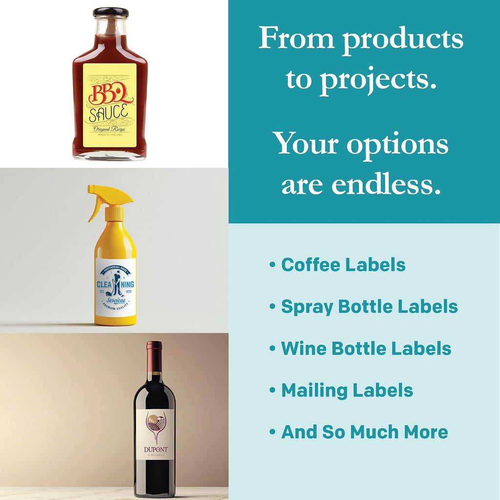 Premium Label Supply White Sticker Labels – 3' x 5' – Laser/Inkjet Compatible – (4 per Sheet), 1000 Sheets – 4,000 Total Adhesive Labels