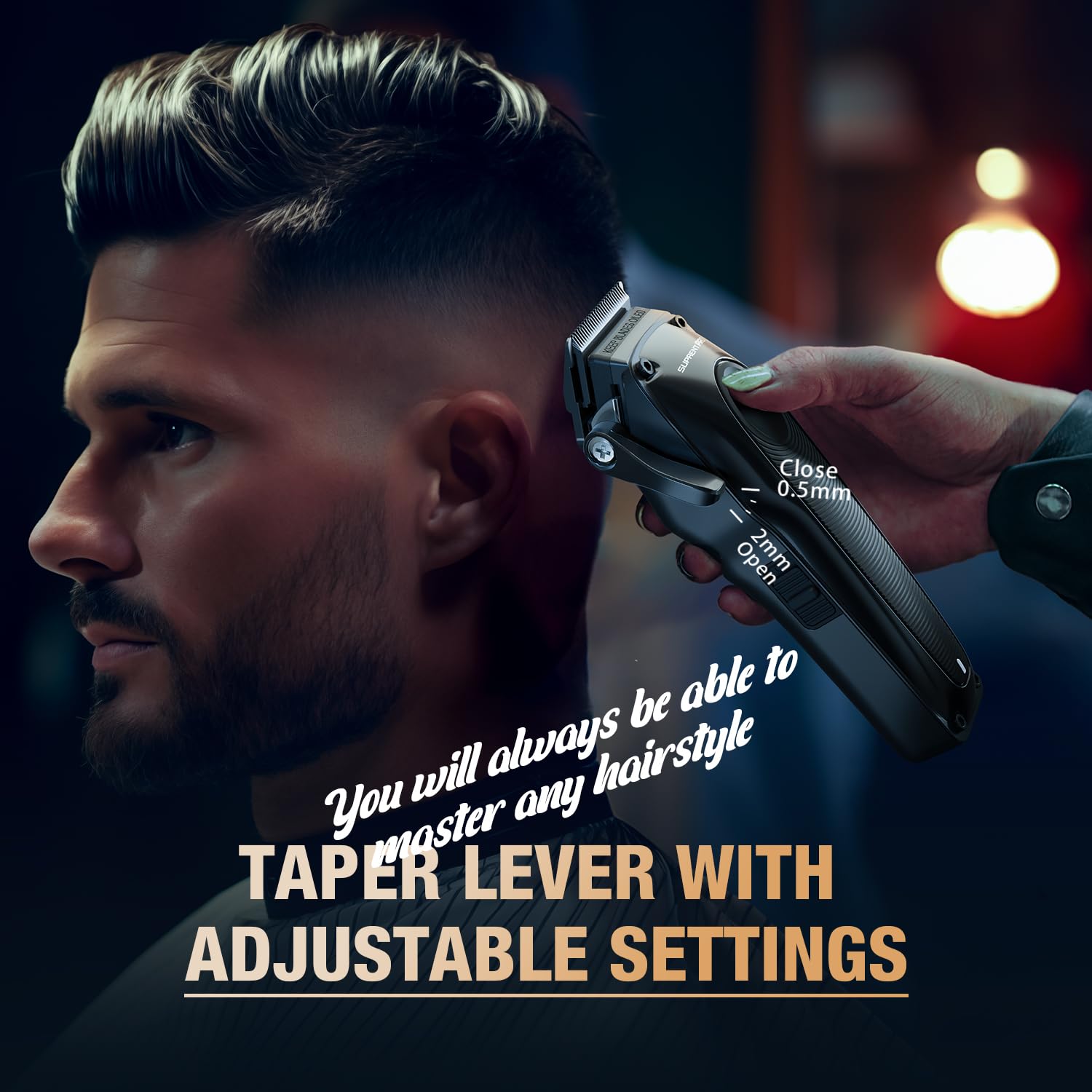 Professional Hair Clippers for Men - Detachable Blade with Power Compensator Motor - Cordless Hair Trimmer Set for Barbers with Charging Base - Premium Hair Clipper Kit - Gift for Men