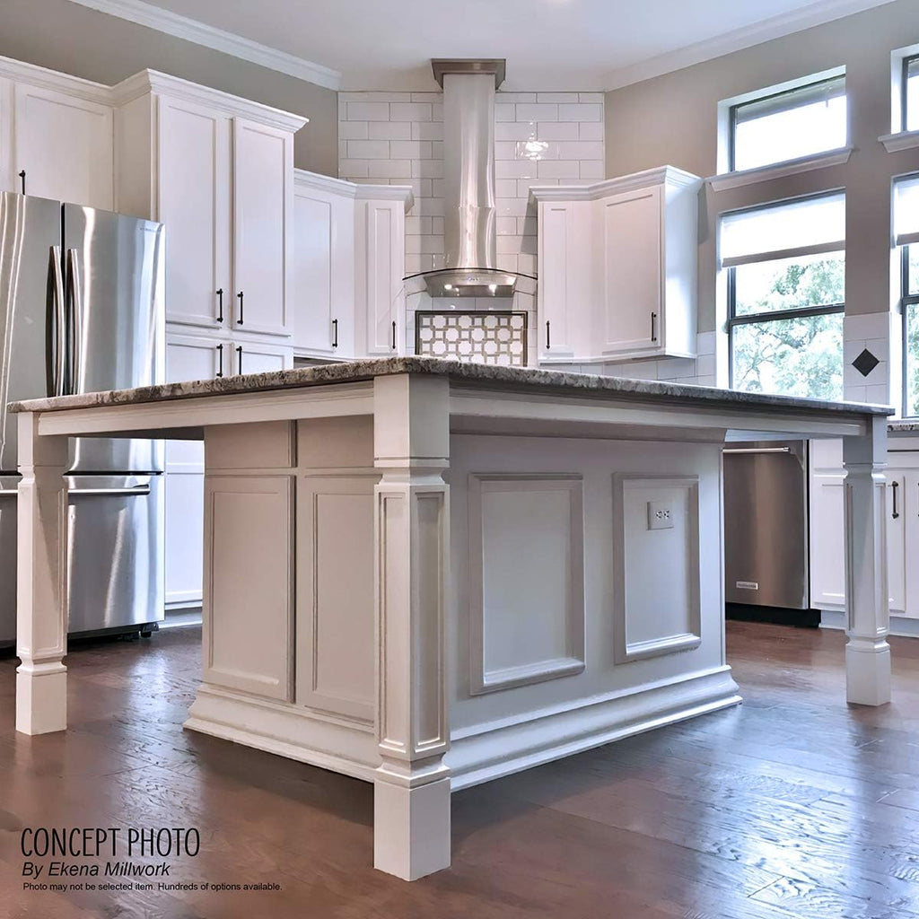 Ekena Millwork COL03X03X35HAMA Hamilton Rope Cabinet Column (Top Block: 6 1/8', Bottom Block: 7 1/8'), 3 3/4'W x 3 3/4'D x 35 1/2'H, Maple